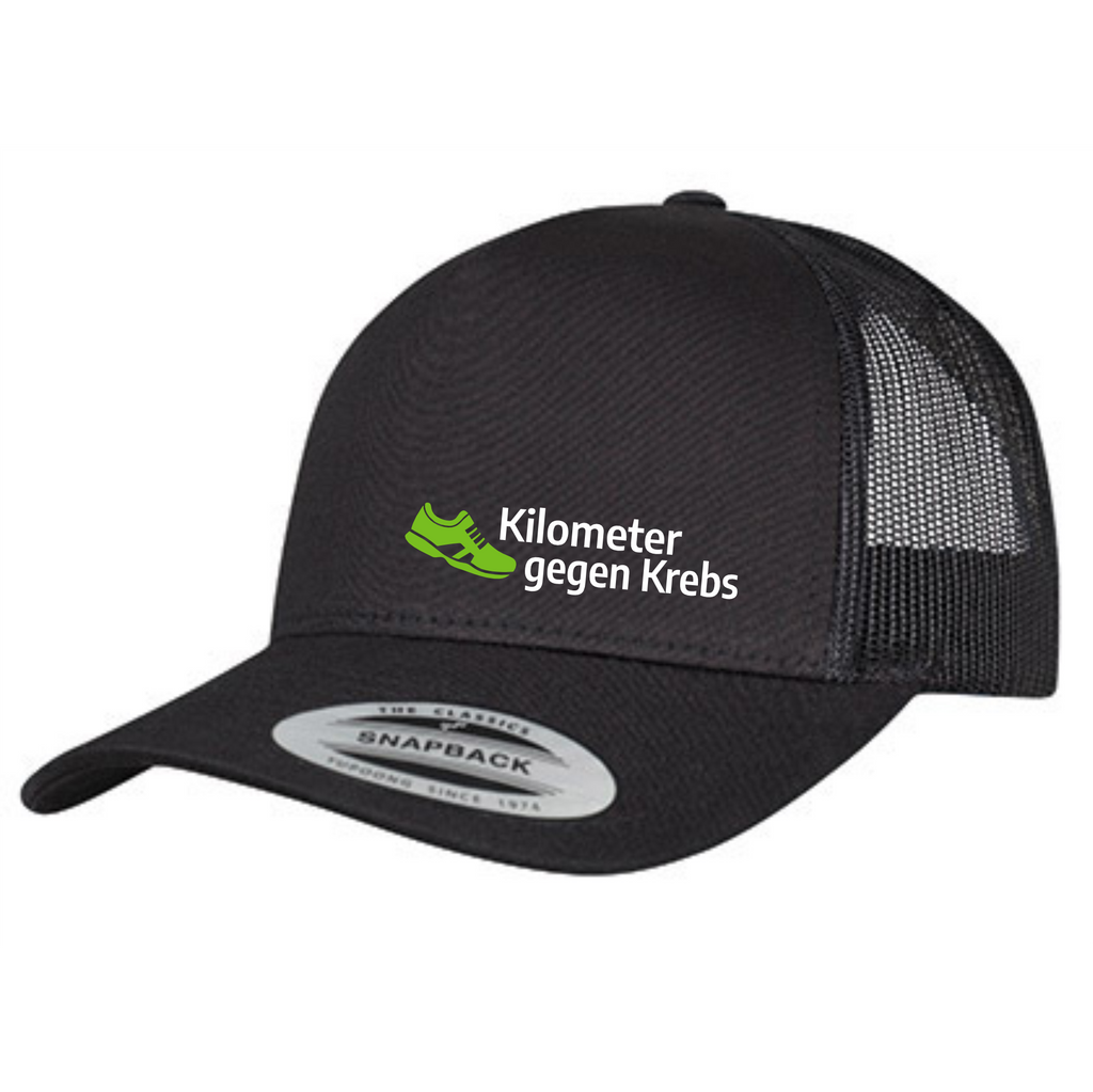 Kilometer gegen Krebs Fashioncap, Farbe: Schwarz, Weiß, Grau
