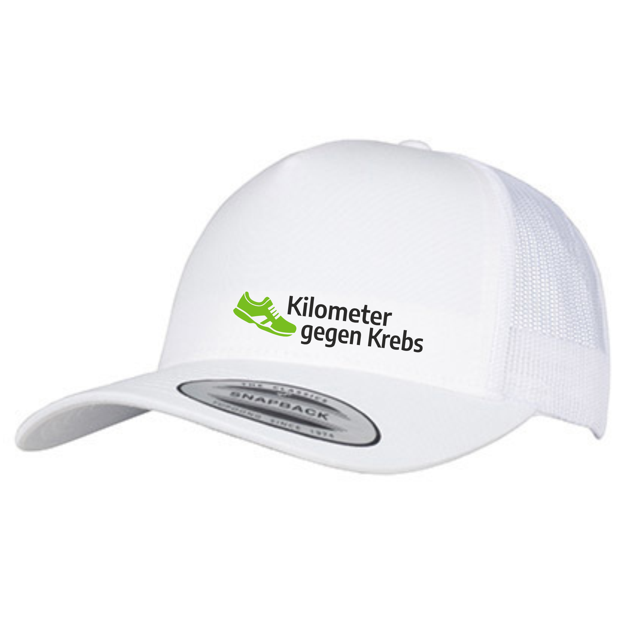 Kilometer gegen Krebs Fashioncap, Farbe: Schwarz, Weiß, Grau