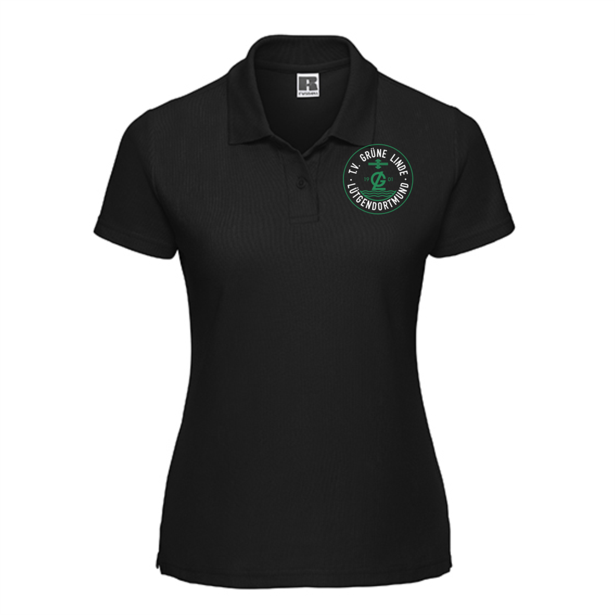 TV Grüne Linde Damen Polo-Shirt, Farben: Schwarz, Grün, Weiß, Grau