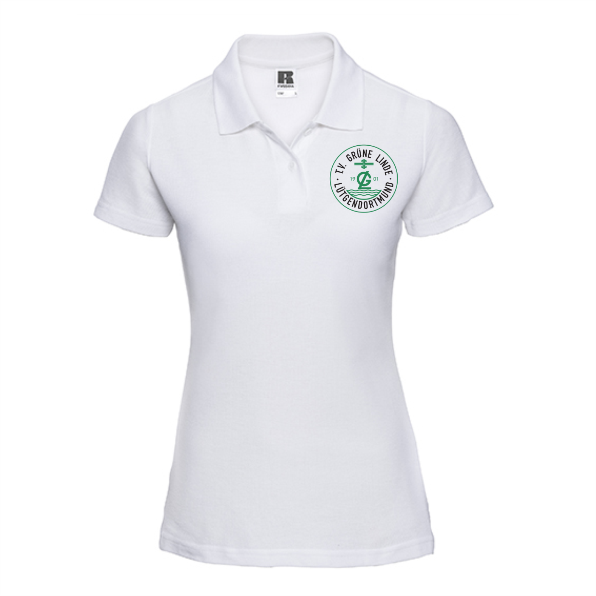 TV Grüne Linde Damen Polo-Shirt, Farben: Schwarz, Grün, Weiß, Grau