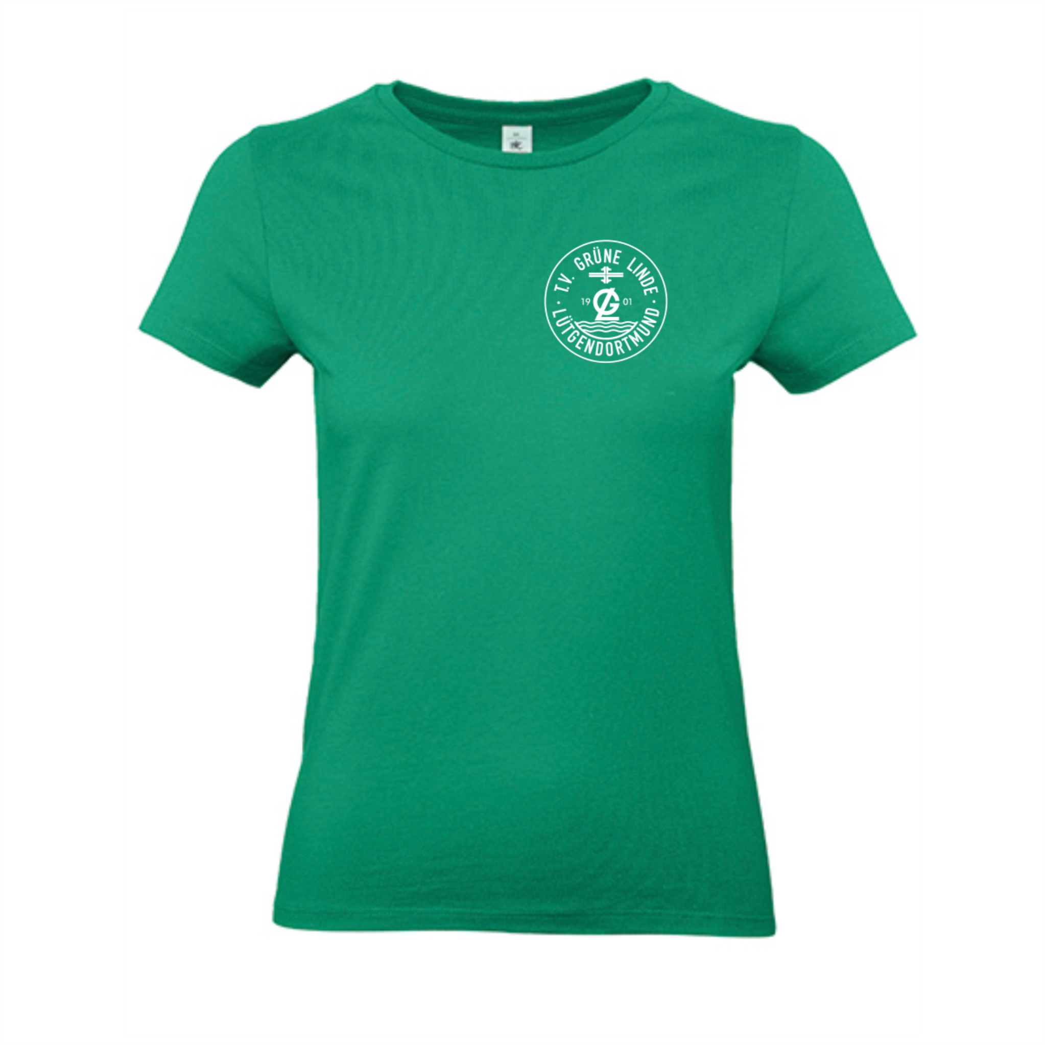 TV Grüne Linde Damen T-Shirt, Farben: Schwarz, Grau, Grün, Weiß