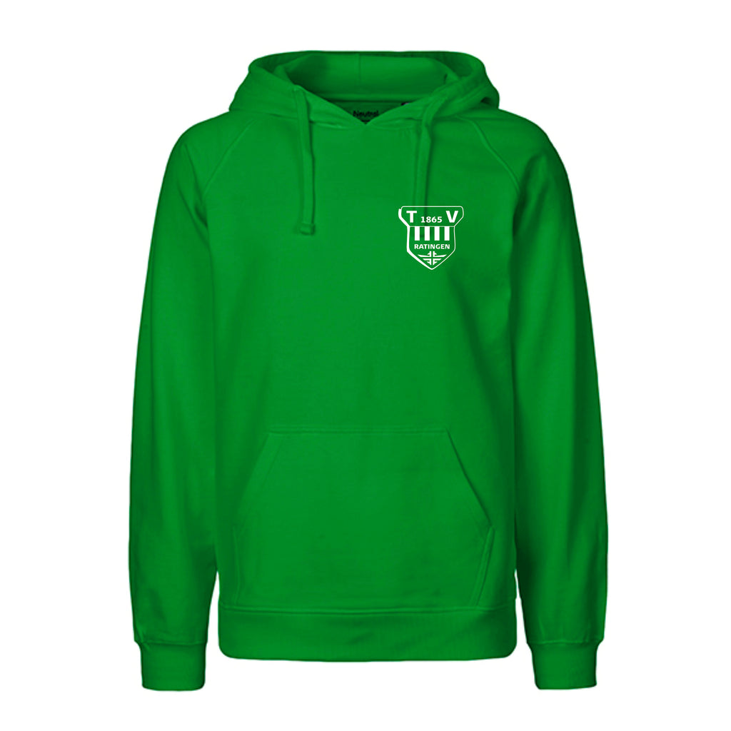 TV Ratingen Fairtrade Hoodie, Farben: Schwarz, Weiß, Grün, Lime, Logo: Vorderseite