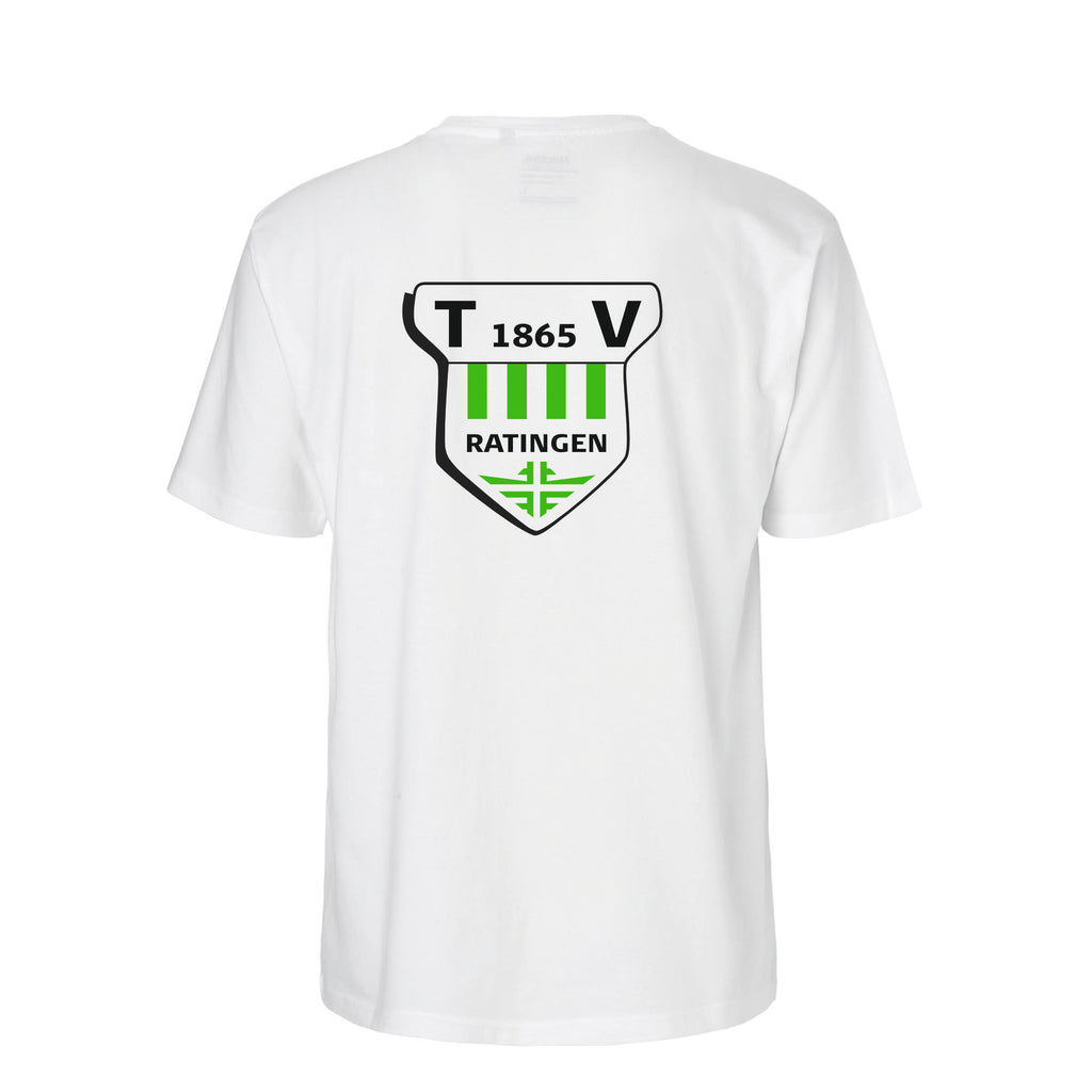 TV Ratingen Fairtrade T-Shirt, Farben: Schwarz, Weiß, Lime, Grün, Logo: Vorder- u. Rückseite