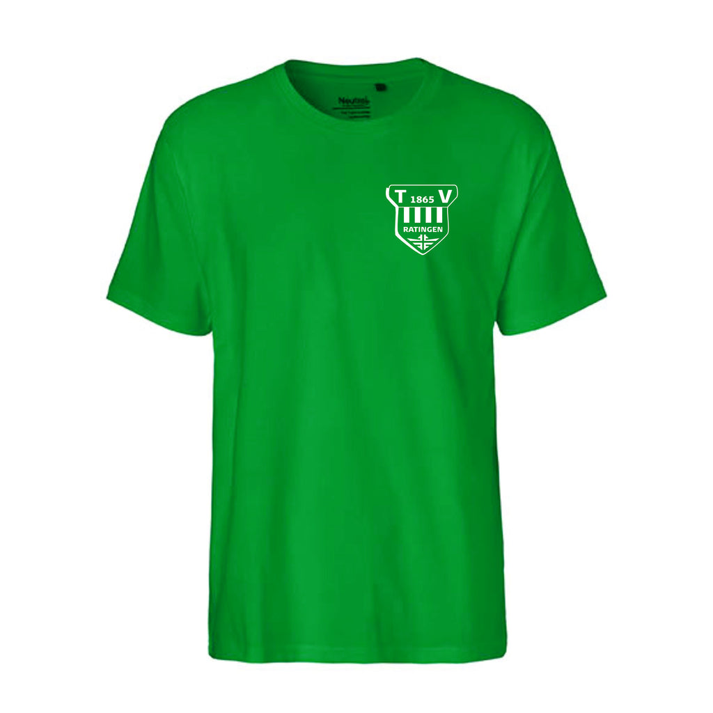TV Ratingen Fairtrade T-Shirt, Farben: Schwarz, Weiß, Lime, Grün, Logo: Vorder- u. Rückseite
