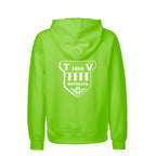 TV Ratingen Fairtrade Hoodie, Farben: Schwarz, Weiß, Grün, Lime, Logo: Vorder- u. Rückseite