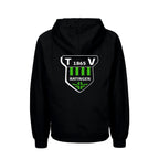 TV Ratingen Fairtrade Hoodie, Farben: Schwarz, Weiß, Grün, Lime, Logo: Vorder- u. Rückseite