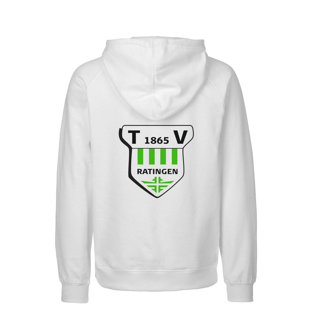 TV Ratingen Fairtrade Hoodie, Farben: Schwarz, Weiß, Grün, Lime, Logo: Vorder- u. Rückseite