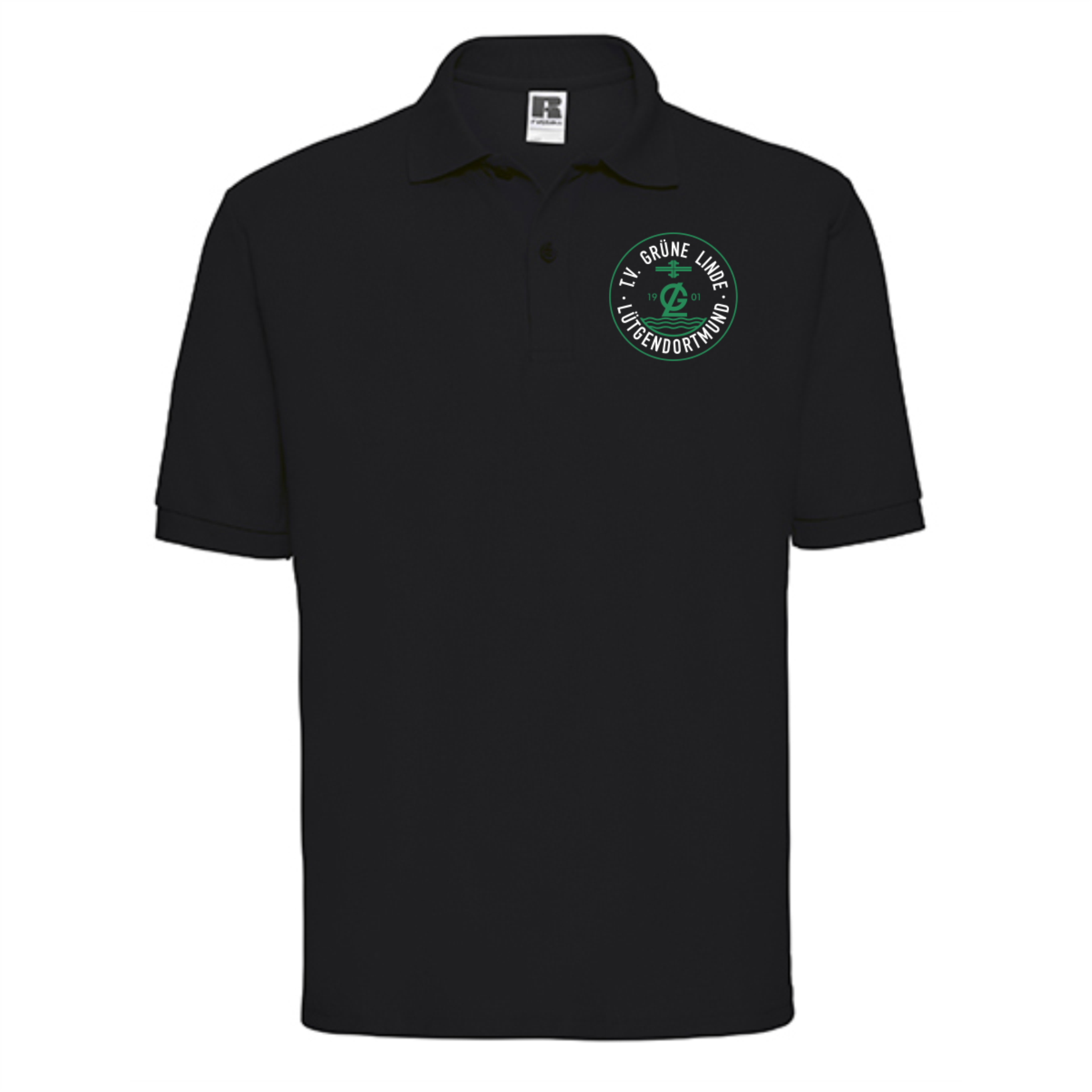 TV Grüne Linde Herren Polo-Shirt, Farben: Schwarz, Grau, Weiß, Grün