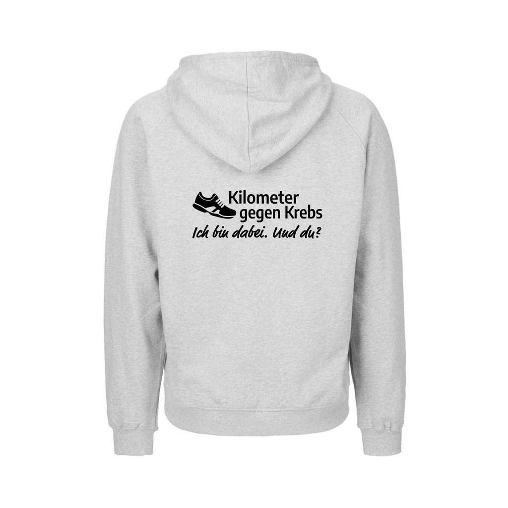 Kilometer gegen Krebs Herren Hoodie, Farben: Schwarz u. Grau
