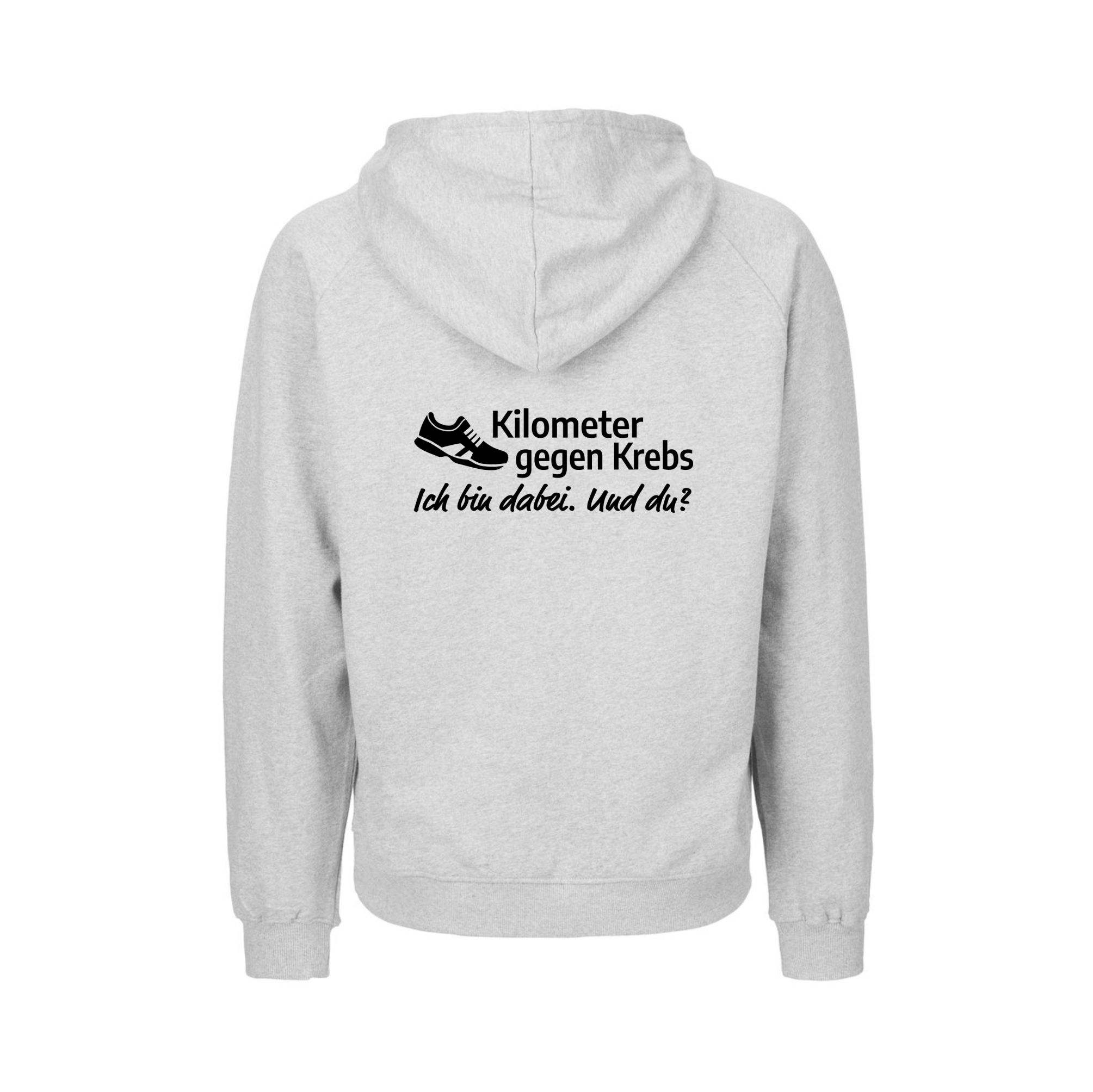 Kilometer gegen Krebs Herren Hoodie, Farben: Schwarz u. Grau
