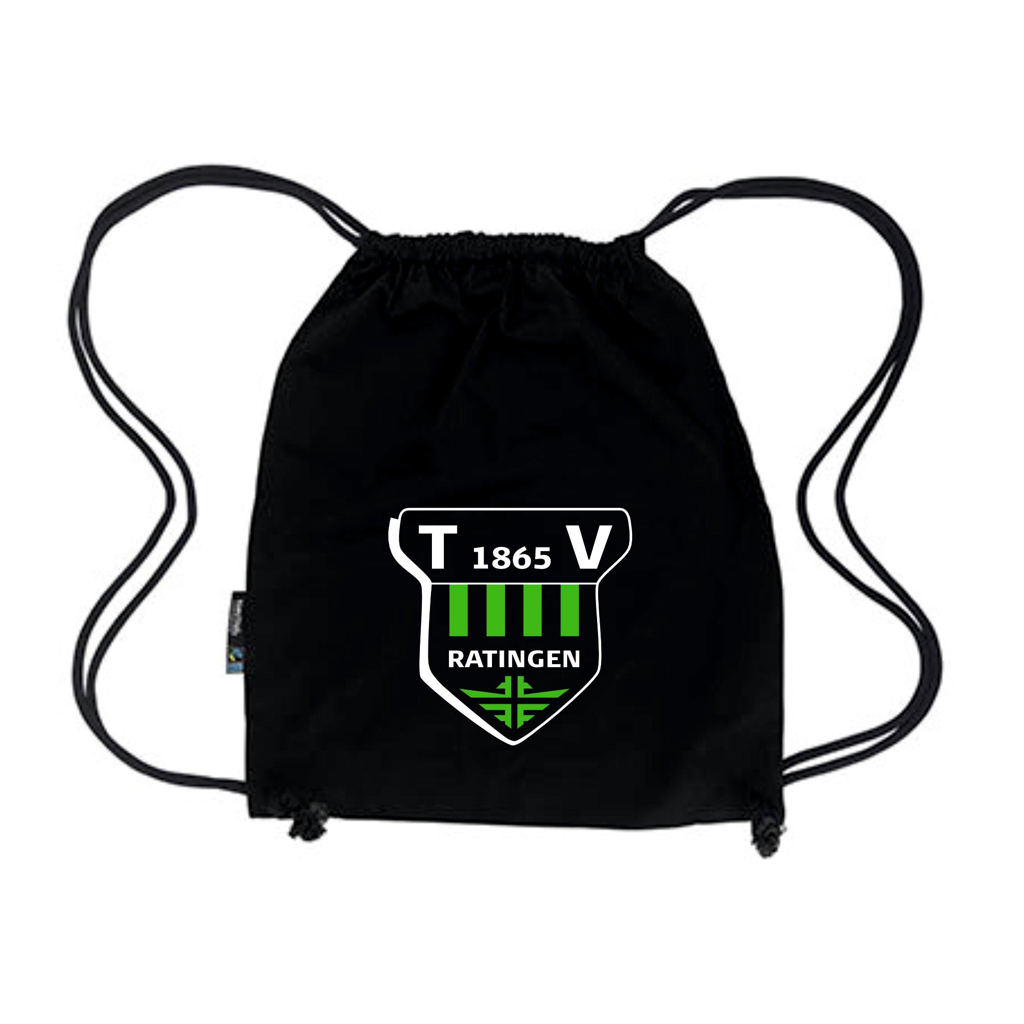 TV Ratingen Fairtrade Sportbeutel, Farben: Schwarz, Weiß