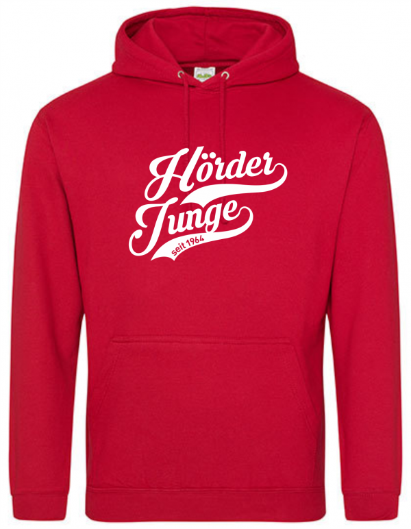 rotes Hoodie Hörder Junge